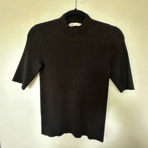 XS Oak + Fort Black Mock Neck Sweater